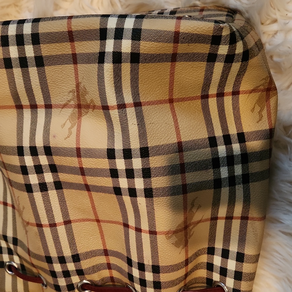 Burberry Beige and Burgundy Hobo Bag - Picture 7 of 12